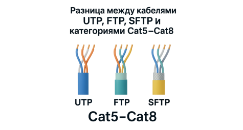 Разница между кабелями UTP, FTP, SFTP и категориями Cat5–Cat8