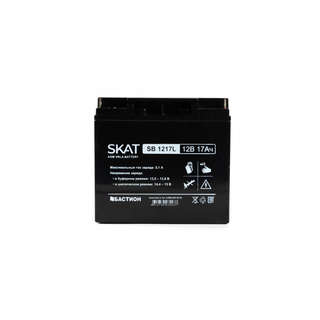 АККУМУЛЯТОР СВИНЦОВО-КИСЛОТНЫЙ SKAT SB 12В 17Ач L