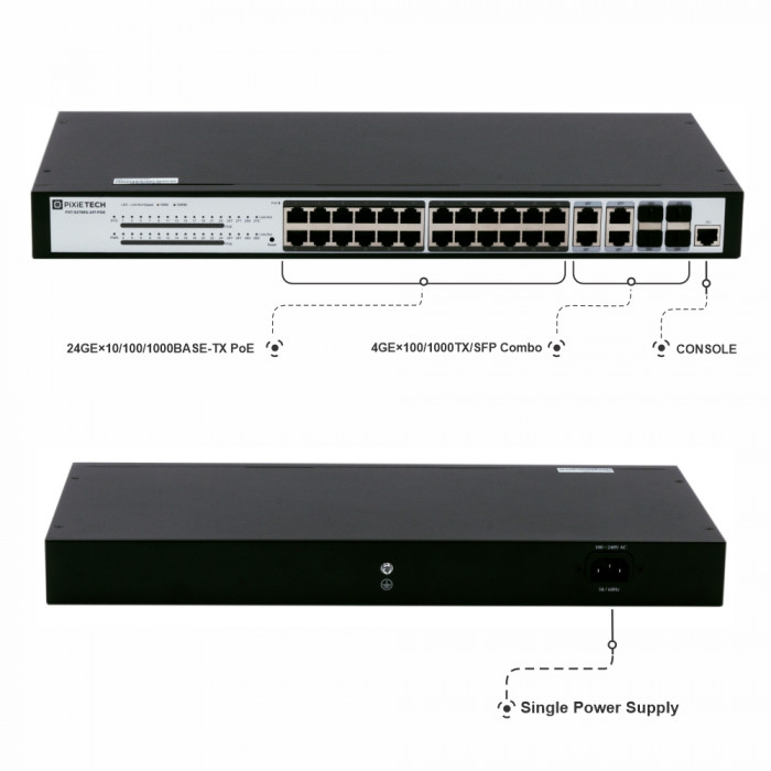 Управляемый PoE коммутатор уровня L2 PXT-S2780G-24T-POE