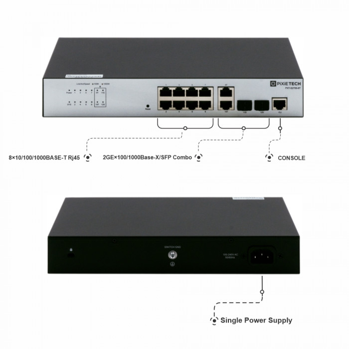 Управляемый коммутатор уровня L2 PXT-S2755G-8T
