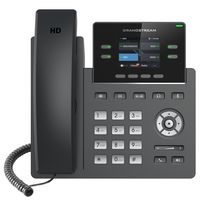 Grandstream GRP2612 (без PoE) - IP телефон. 2 SIP аккаунта, 4 линии, цветной LCD