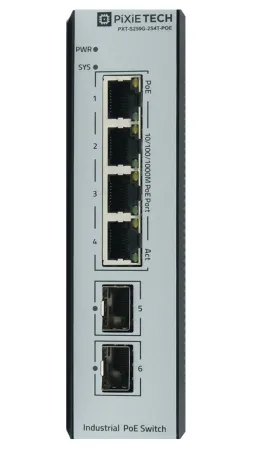 Управляемый промышленный POE коммутатор L2 PXT-S250G-2S4T-POE