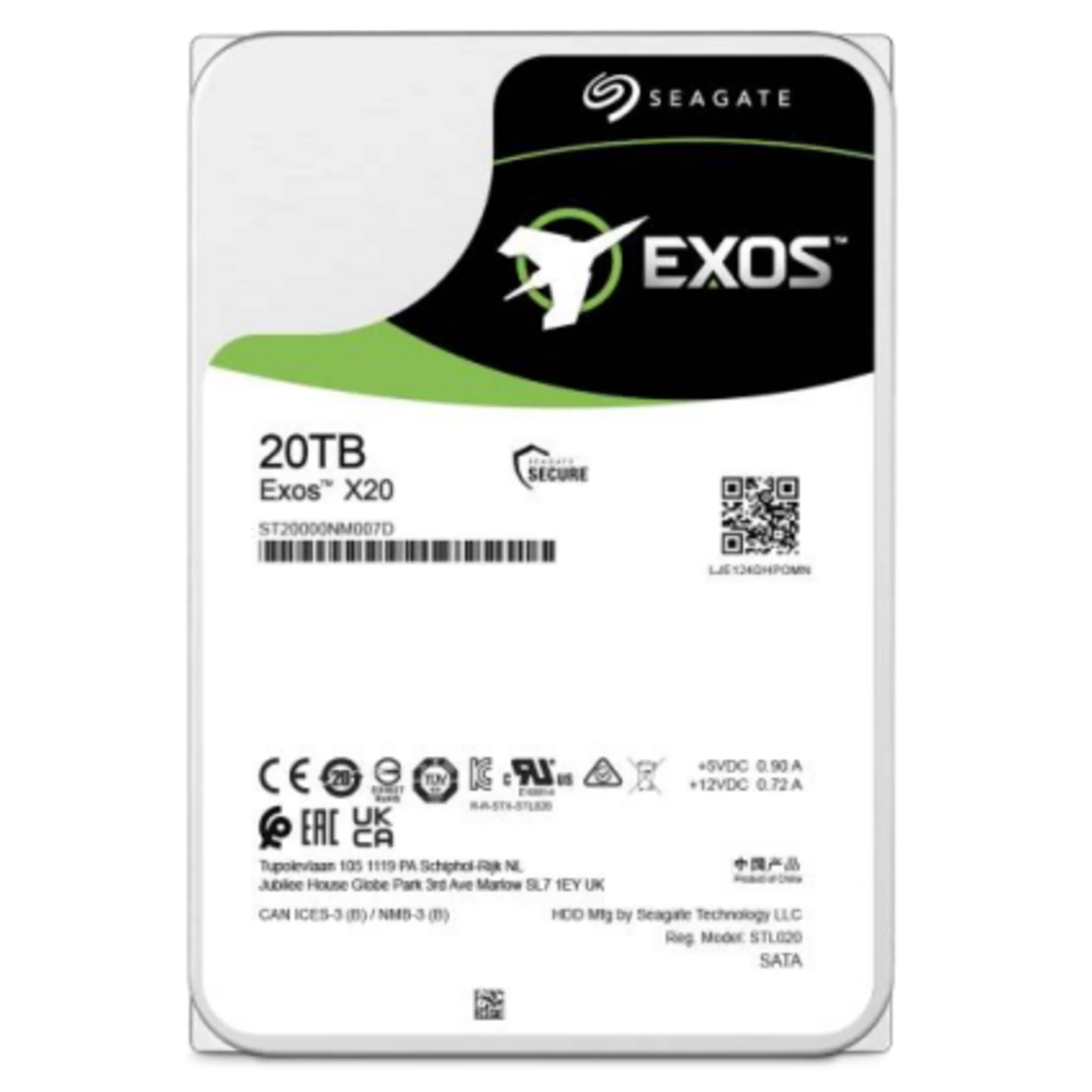 Жесткий диск HDD Seagate Exos X20 20TB SATA 7200 512e/4Kn 256MB